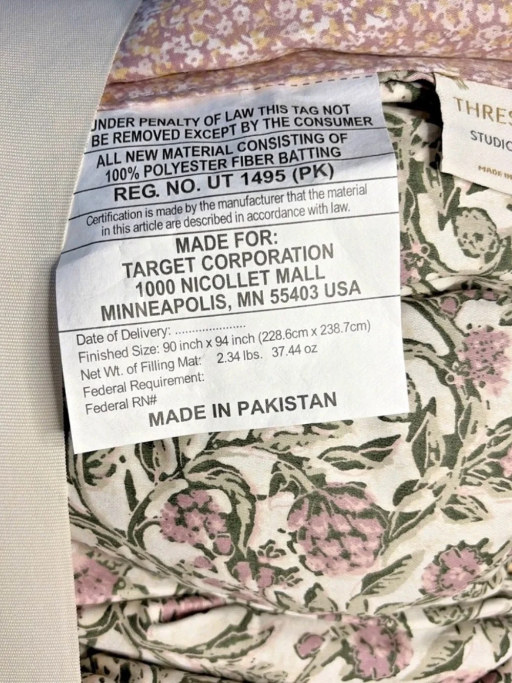 Threshold Studio McGee 3pc Full/Queen Reversible Floral Comforter Set Pink/Green